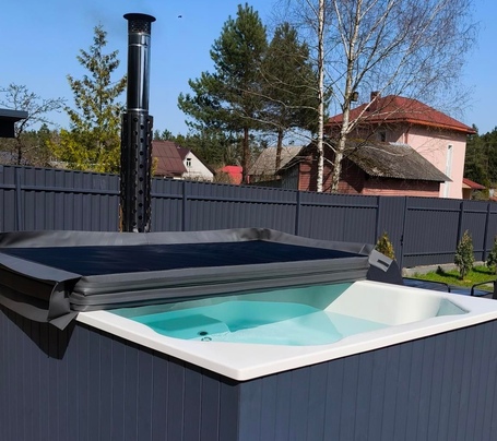 Купель Фурако Polar Spa ELITE QUATTRO 200 квадратная с интегрированной печью для 6-8 человек (термососна светлая) фото  фото - 26