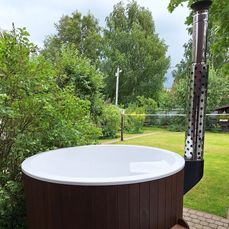 Купель Polar Spa ELITE 180 круглая с интегрированной печью для 2-4 человек (термососна светлая) фото  фото - 8