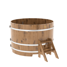 BentWood круглая из дуба (D=1,50 м.), h=1,1 м. Натуральная Премиум купель фото