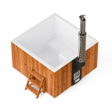 Купель Фурако Polar Spa ELITE QUATTRO 180 квадратная с интегрированной печью для 4 человек (термососна светлая) фото